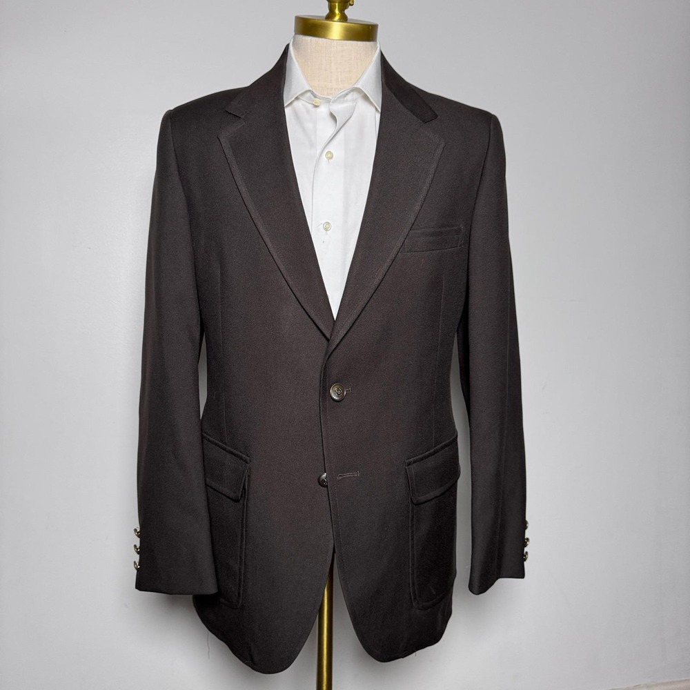Vintage JCPenney The Mens Shop Dark Brown Blazer‎ Jacket Mens Large 42R